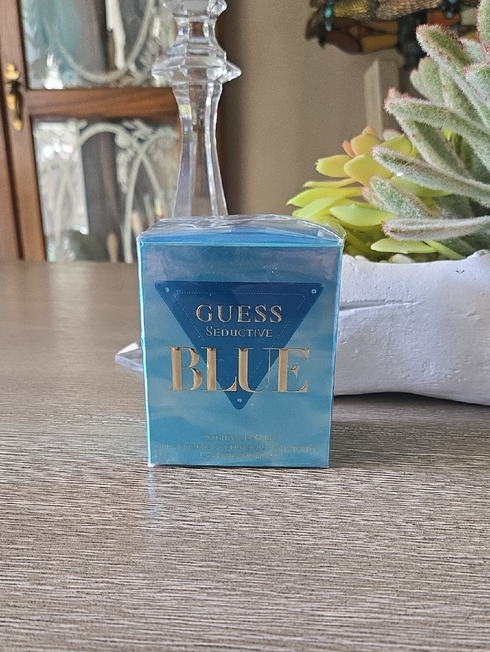 Guess Seductive Blue Perfume - Shiny Blue & Gold Details